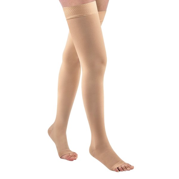 Athbavib Thigh High 20-32 mmHg Compression Stocking Toeless Compression Socks for women & men circulation with Silicone Dot Band