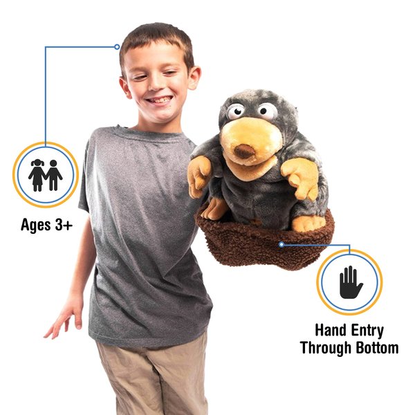 Mole on Hill, Animal Hand Puppet, Ground hog 16"
