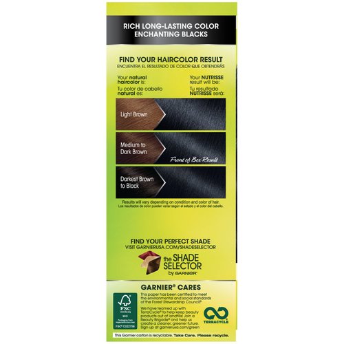 Garnier Nutrisse Nourishing Hair Color Creme, 12 Natural Blue Black (Packaging May Vary)