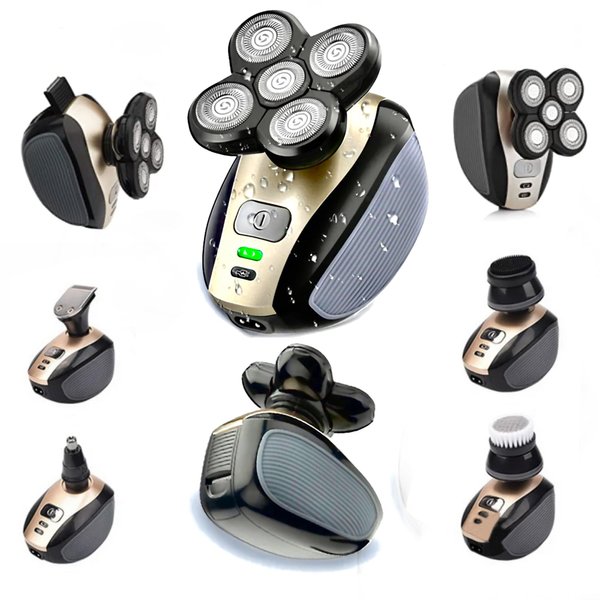 Electric Head Shaver Bald Head Shaver Head Shaver for Bald Men Waterproof Cordless Trimmer for Nose Ear Face Body Wet Dry Men's Rotary Razor Bald Shaver USB