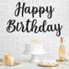 Pre-Strung Happy Birthday Banner - NO DIY - Black Happy Birthday Banner For Men & Women - Pre-Strung Script Garland on 6 ft Strands - Glitter Birthday Party Decorations & Decor. Did we mention no DIY? (Black)