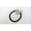 Crystal triple flower shaped hair tie pony tail holder scrunchie