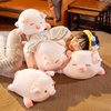 CHDGIOHA Pig Stuffed Animal Plush Pillow - 15.7'' Kawaii Soft Pig Hugging Pillow, Adorable Cuddle Plush Toy, for Kids, Girlfriend, or Adults, Perfect for Christmas and Birthdays (Squint, 15.7in)