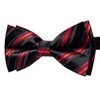 YourTies Red and Black Striped Bow Ties for Men Formal Party Silk Pre Tied Bowtie Gift Wedding Party