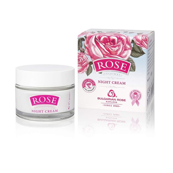Rose Bulgarian Night Face Cream Oil, Moisturizing and Rejuvenating Skin Care, Water Revitalizing Night Cream, Hydrating Face Cream
