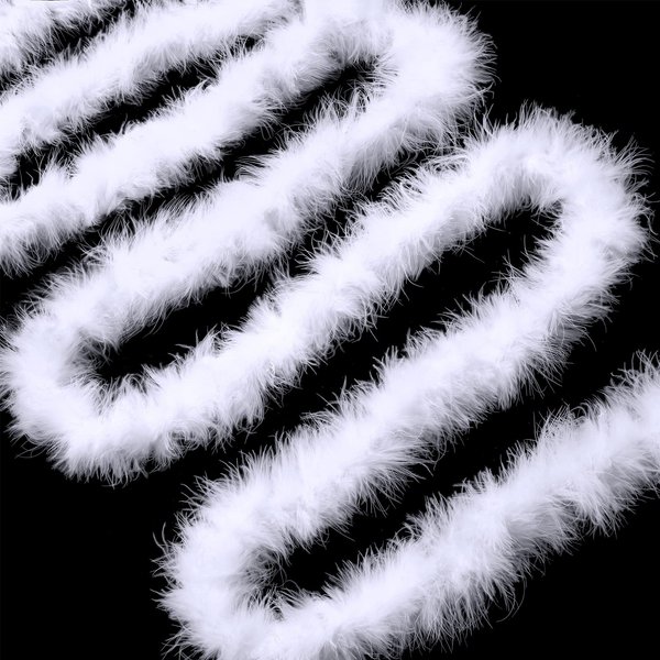 Feather Boas, Feather Garland, Marabou Feather Boa, Natural Feathers Fur Boas for Crafts, Fine Fluffy Boa for Adults Wedding Party Valentine Christmas Decoration (White, 8.7 Yard)