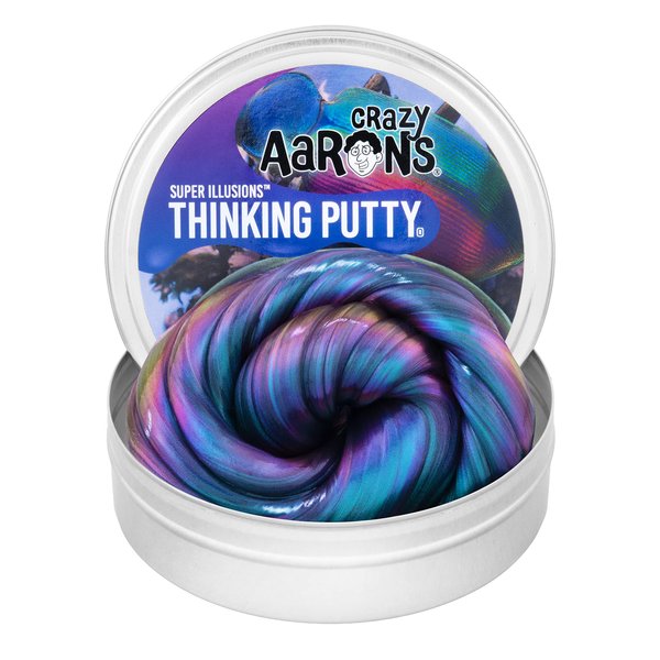 Crazy Aaron's Thinking Putty 4" Tin - Super Illusions Super Scarab - Multi-Color Putty, Soft Texture - Never Dries Out