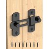 Sliding Barn Door Lock, Stainless Steel Gate Latches Flip Latch Safety Door Bolt Latch Lock for Wine Cabinet, Bathroom, Outdoor, Garage, Garden, Closet Door (1, Black)