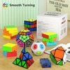 Vdealen Speed Cube Set, 9 Pack Puzzle Cube Bundle Fidget Ball 2x2 3x3 Sticker Stickerless 4x4 Pyramid Dodecahedron Skewb Infinity Magic Cube, Smooth Cube Game Toys Gift for Kids & Adults