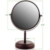 OVENTE 7'' Tabletop Makeup Mirror - 1X/ 5X Magnification, Rotating 360-Degree, Double-Sided, Free-Standing Vanity Décor, Perfect for Dresser, Bedroom, Office & Bathroom, Antique Bronze MNLDT70ABZ1X5X