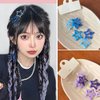 3Pcs Blue Star BB Hairclips Women Y2K Snap Hairpins Side Hair Barrettes Cool Hair Clip Boutique Kids Accessories Girls Clips and Barrettes Hair Clips
