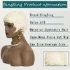 613 Blonde Pixie Cut Wig Short Wigs for Black Women Short Wavy Hair Replacement Blonde Pixie Wig Synthetic Hair Short Curly Layered Wig With Bangs Short Cut Wigs for Black Women (Blonde)