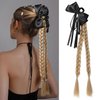 HOOJIH Ponytail Extension Claw Clip Braided Ponytail Extension 20 Inch Double Braided Ponytails Hairpieces for Women - Medium Golden Blonde