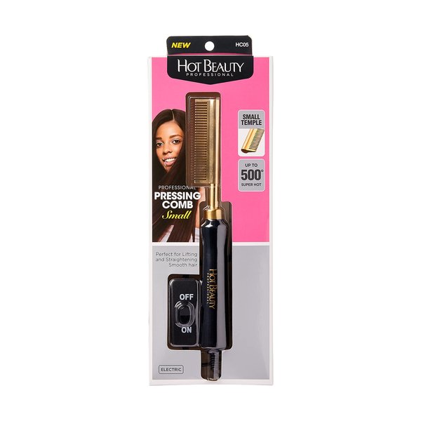 Hot Beauty Professional Electric Pressing Comb, Hot Comb Hair Straightener (Small Size Teeth)