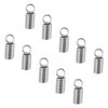 PH PandaHall 1000pcs Stainless Steel Coil Cord Ends 2.5mm Inner Diameter Mini Tube Cord Cap Tip Leather Cord Ends Caps 10mm Long Necklace Spring Fastener Crimp Clasp for Jewelry Making