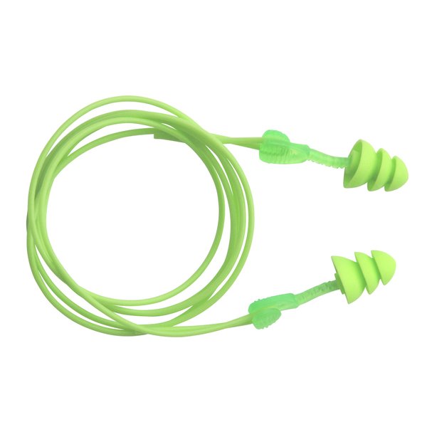 Moldex M6445 Corded Reusable Earplugs, Glide Trio Triple Flange (50 per Dispenser)