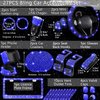 NBTEPEM 27 PCs Bling Car Accessories Set for Women, Steering Wheel Covers Universal Fit 15 Inch, Bling License Plate Frame, Phone Holder, Car Coasters(Blue Diamond)