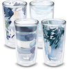 Tervis Kelly Ventura Crystal True Blue Collection Made in USA Double Walled Insulated Tumbler Travel Cup Keeps Drinks Cold & Hot, 16oz 4pk, Assorted