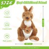 CozyWorld Mother's Day Stuffed Animals Kangaroo Cute Kangaroo Plush Toys with Baby in Pouch for Kids Preschool BirthdayThanksgiving for Kids, Brown, 10.5’’