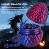 3D Printed Dragon Egg with Dragon Inside,12 Inch 3D Printed Dragon Egg Fidget Toy，Home Office Decor Executive Desk Toys for Autism/ADHD (Laser Purple)