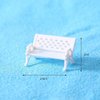Miniature Park Bench Set, 2 Pcs White, Mini Garden Ornaments, Park Street Seats Bench Chairs Kit for Dollhouse Decor, Fairy Garden Decorations Furniture