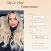 Clip in Hair Extensions Long Wavy Synthetic Hairpieces 20 Inch Ash Blonde Mix Bleach Blonde 6PCS Thick Hairpieces Fiber Double Weft Hair for Women