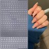 8 Sheets Letter Nail Stickers Gold Silver English Alphabet Nail Art Stickers 3D Self-Adhesive Alphabet Nail Design White Black Laser Personalized Letter for Women Girls DIY Nail Decoration