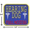 "Hearing Dog - Full Access" Sew On Patch - Includes Five Service Dog Law Handout Cards – for Service Dog Vest or Harness