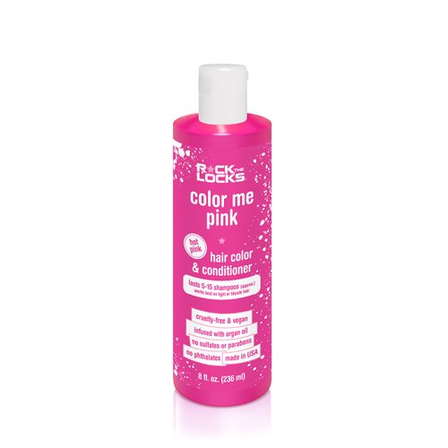 Rock The Locks Hair Color & Conditioner (All in One Bottle!) Hot Pink Color Argan Oil to Promote Shine and Strength