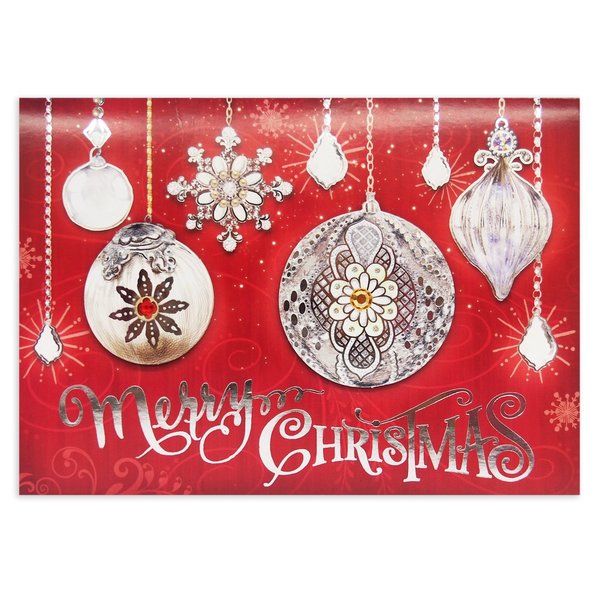 Punch Studio Crystal Ornaments Dimensional Holiday Boxed Cards Featuring 12 Embellished Cards and Envelopes (57751)