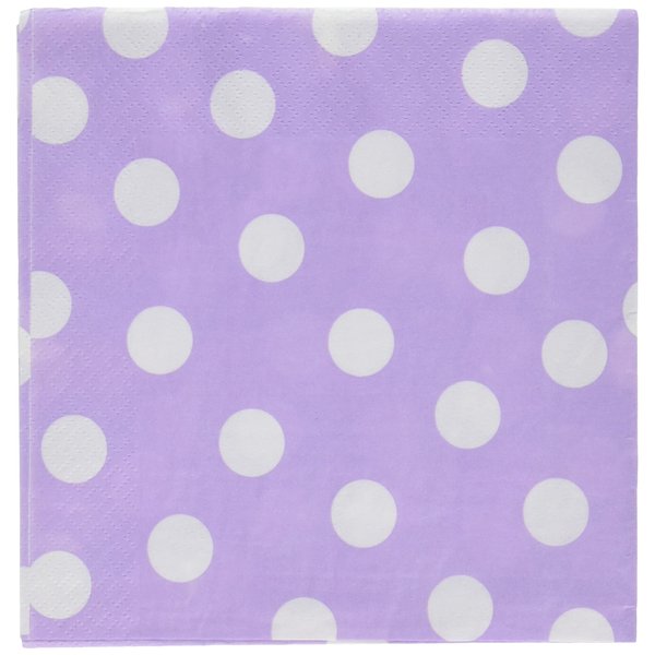 Dots Luncheon Napkin Color Party Tableware, 16 Pieces, Made from Paper, Lavender, by Amscan