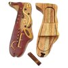 Saxophone with Musical Notes All Natural Exotic Woods Puzzle Box, 7 x 3.5 x 2 with Sliding Wooden Magnetic Key Lock, Sliding Cover and Inner Lid to Hidden Compartment. Hand-Made Wood Onlay Design