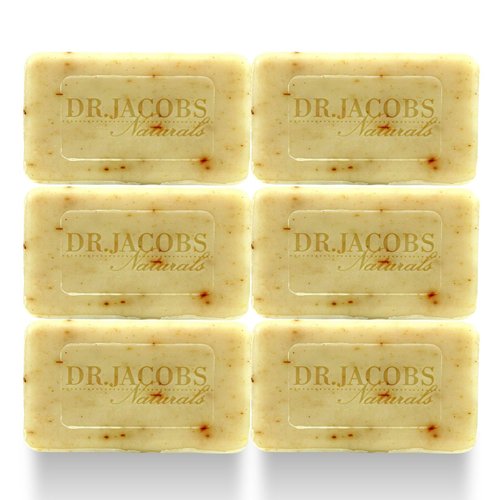 Dr Jacobs Naturals, Triple Milled Loofah Exfoliating Castile Bar Soap (Pack of 6) - Free of Parabens, Sulfates, Synthetics, Gltuen and GMO (Luscious Lavender)