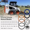 Replacement Skid Steer Lift Hydraulic Cylinder Seal Kit Fit for Bobcat 444 500 610 642 643 742 743 753 & More Replaces OEM 6803329, 7137769