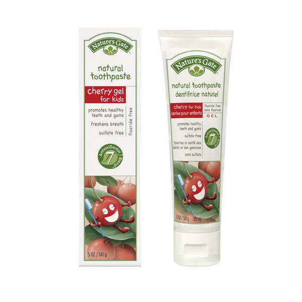 Nature's Gate Natural Toothpaste without Fluoride, Cherry Gel, 5 oz (141 g) (Pack of 4)