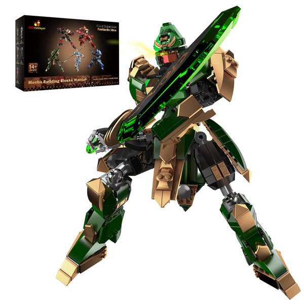 JMBricklayer Mecha Robot Building Blocks 70125, Flexible Cool Warrior Hero Model Kit, Collectible Action Figures Mech Toy Gifts for Adults Kids Age 8 9 10 11 12 13 14+, Construction Set(744 Pieces)