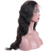 KUN Hair 360 Human Hair Body Wave Wig for Black Women Pre Plucked Bleached Knots 360 Lace Wigs with Baby Hair Brazilian Virgin Human Hair Glueless Body Wave Lace Front Wigs Natural Color 18 Inches