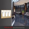 ENERLITES Metal Decorator Switch or Outlet Metal Wall Plate, Stainless Steel 201, Corrosion Resistant, Size 3-Gang 4.50" x 6.38", 7733-PB, Polished Brass, Gold