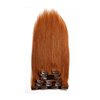 golden hair human hair extensions clip on for fine hair full head 7 pieces straight hair Clip Ins straight Hair Extensions clip ins (100g 20", 30#)