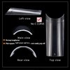 HWHUNO 500pcs No C Curve XL Long Square Straight Fake Nails Flattened Half Cover Artificial Nails,Clear ABS False Square Nail Tips Medium for Nail Salon Professional and Home DIY Nail Art 10 Size