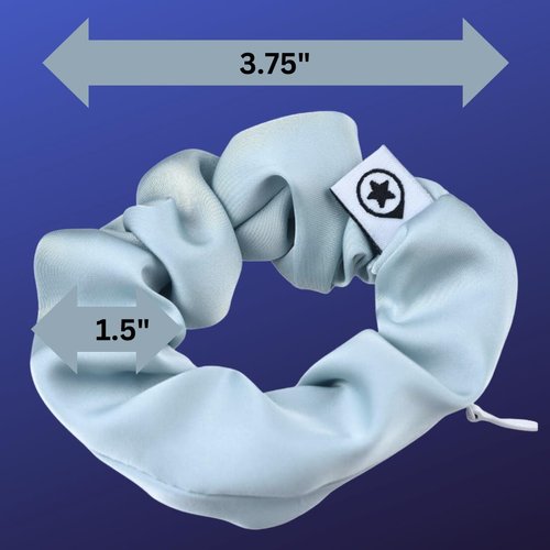 SafeTrack HairTag Child Size Satin Hair Scrunchie AirTag GPS Holder Hidden Zipper Pocket Elastic Ponytail Small Bracelet For AirTag or Tile (Champagne)