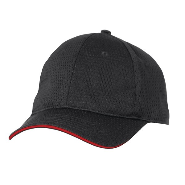 Chef Works Cool Vent Baseball Cap, Black/Red, One Size