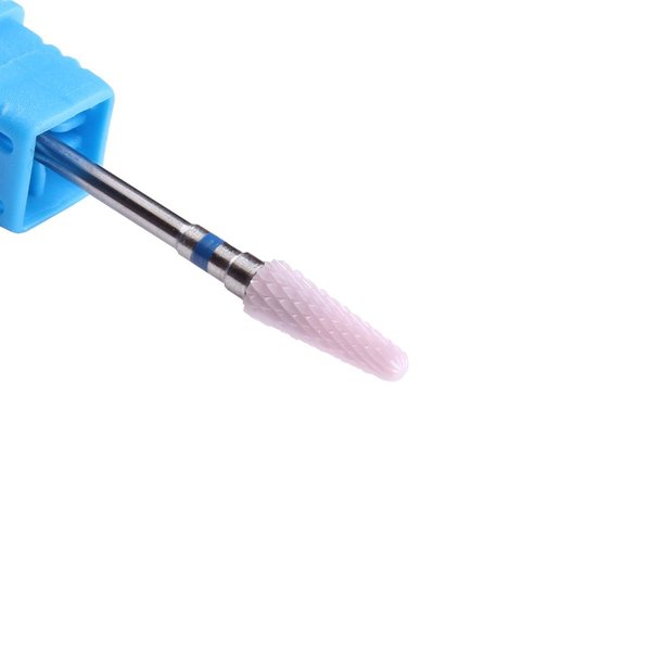 MZCMSL Pink Ceramic Drill Bit for Nails,Taper Cone (Medium Grit) Nail File Drill, Electric Manicure Drill, (6 x 14 mm)