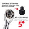 1/4-Inch Drive Ratchet Wrench, 72-Tooth Stubby Quick-Release Socket Wrench with a Extension Bar(4 inch), Reversible Switch, Chrome Alloy Made…