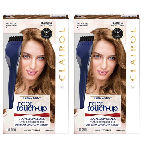Clairol Nice 'n Easy Root Touch-Up, Light Brown #6(Pack of 2)