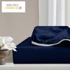 Cathay Home Luxury Wrinkle And Fade Resistant Double Brushed Ultra Soft Microfiber 14-inch Standard Pocket Single Fitted Sheet, Navy Blue, Full