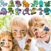 TASROI 50 PCS 3D Dinosaur Temporary Tattoos For Kids Boys Teens, Fun T-Rex Fake Face Tattoo Sticker For Children Party Favor Sets Supplies, Small Dino Tatoos For Girls Birthday Gifts Decoration
