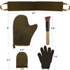 5 Piece Self Tanning Mitt Applicator Set with Self Tan Glove Tanning Back Lotion Applicator Tanning Brush Tan Face Mitt Exfoliating Glove, for Self Sunless Tanning Tan (bronze)