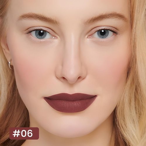 Modern Classic Lip Liner, 12 Colors Lip Liner Pigmented Vegan Matte, Lasting Finish Lip Liner, Luxurious Creamy Long Lasting Lip Liner, Prevents Feathering and Fading, (06)