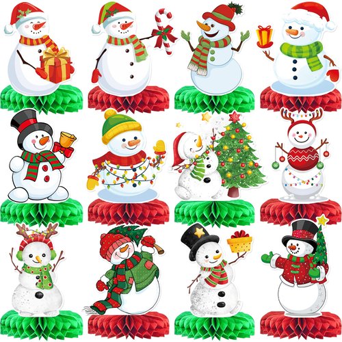 Snowman Christmas Decorations Snowman Decorations for Christmas Party Decorations Christmas Honeycomb Centerpieces for Christmas Party Table Decorations Holiday Party Decorations